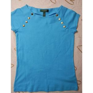 LAUREN RALPH LAUREN WOMENS KNIT TOP P/P